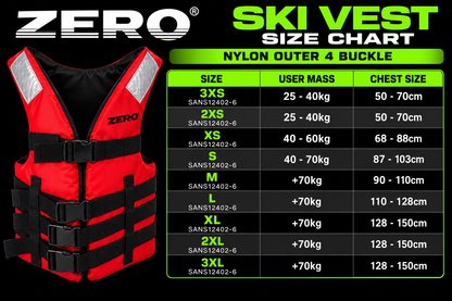 Zero Ski Vest Nylon Red